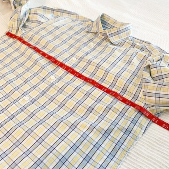 Vineyard Vines Medium M Baron Shirt Blue Yellow Plaid Button Up - Size M - Picture 8 of 8